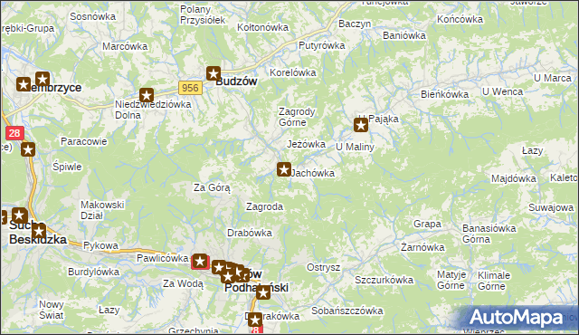 mapa Jachówka, Jachówka na mapie Targeo