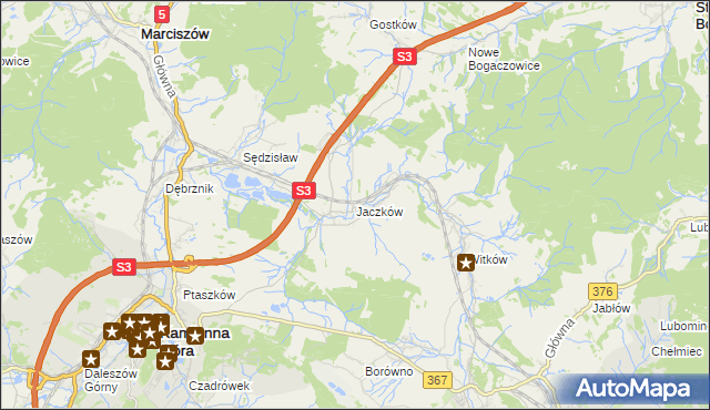 mapa Jaczków, Jaczków na mapie Targeo
