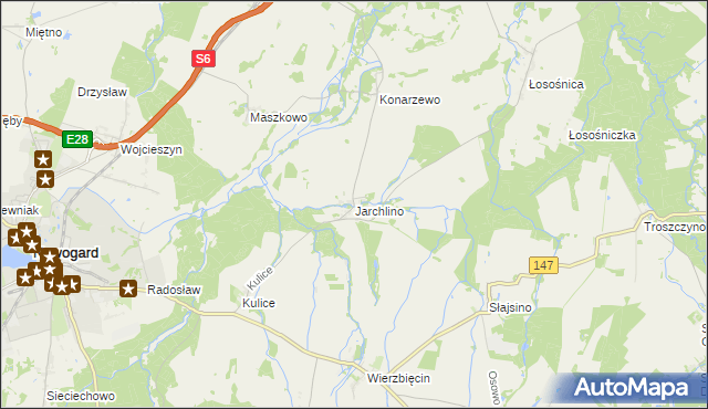 mapa Jarchlino, Jarchlino na mapie Targeo
