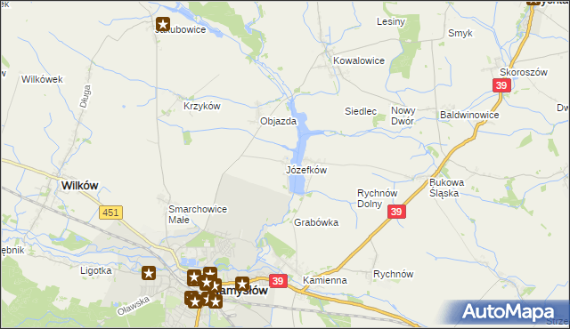 mapa Józefków gmina Namysłów, Józefków gmina Namysłów na mapie Targeo
