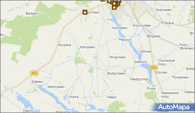 mapa Kadzewo, Kadzewo na mapie Targeo