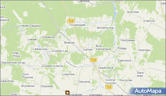 mapa Kamień gmina Sławno, Kamień gmina Sławno na mapie Targeo