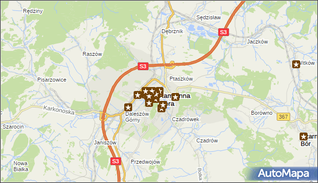 mapa Kamienna Góra, Kamienna Góra na mapie Targeo