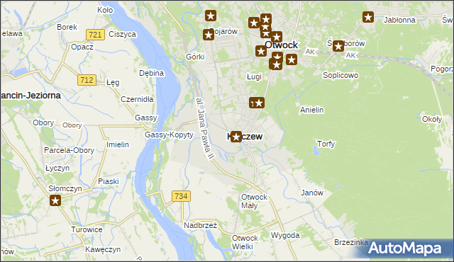 mapa Karczew powiat otwocki, Karczew powiat otwocki na mapie Targeo