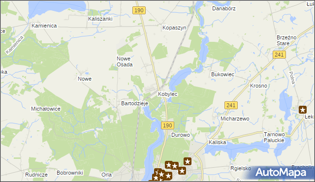 mapa Kobylec gmina Wągrowiec, Kobylec gmina Wągrowiec na mapie Targeo
