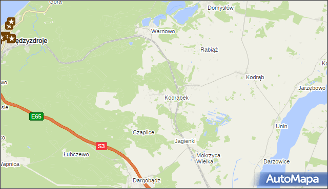 mapa Kodrąbek, Kodrąbek na mapie Targeo