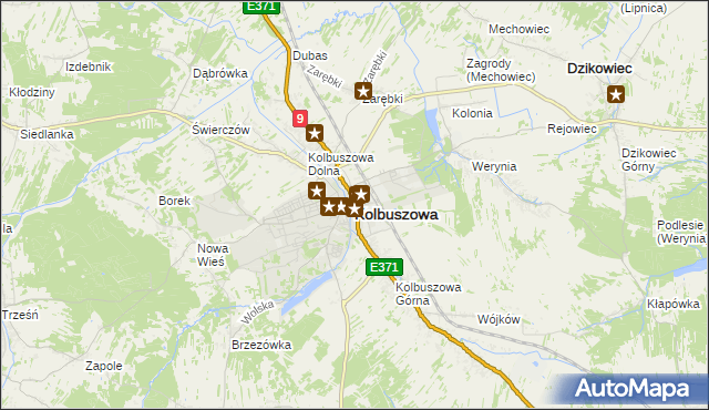 mapa Kolbuszowa, Kolbuszowa na mapie Targeo