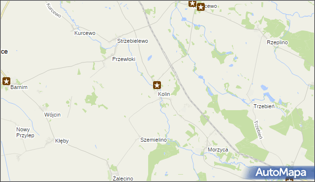 mapa Kolin, Kolin na mapie Targeo