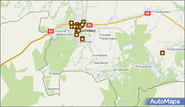 mapa Konradów gmina Głuchołazy, Konradów gmina Głuchołazy na mapie Targeo