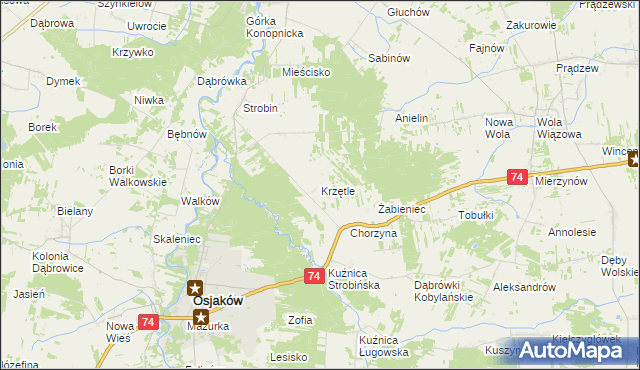 mapa Krzętle, Krzętle na mapie Targeo