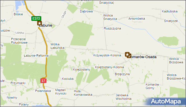 mapa Krzywystok-Kolonia, Krzywystok-Kolonia na mapie Targeo