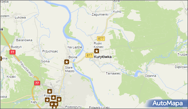 mapa Kuryłówka, Kuryłówka na mapie Targeo