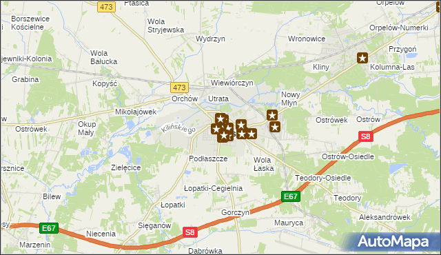 mapa Łask, Łask na mapie Targeo