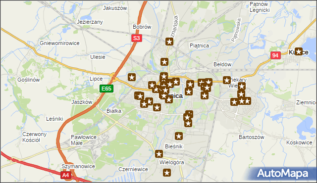 mapa Legnicy, Legnica na mapie Targeo