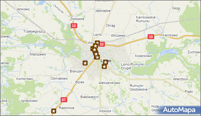 mapa Lipno, Lipno na mapie Targeo