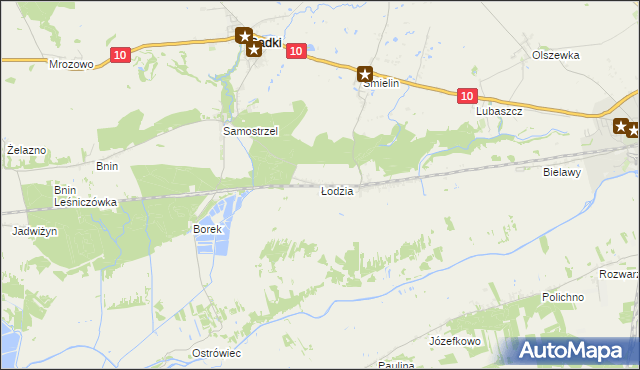 mapa Łodzia gmina Sadki, Łodzia gmina Sadki na mapie Targeo