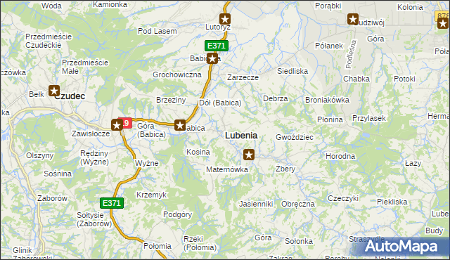 mapa Lubenia, Lubenia na mapie Targeo