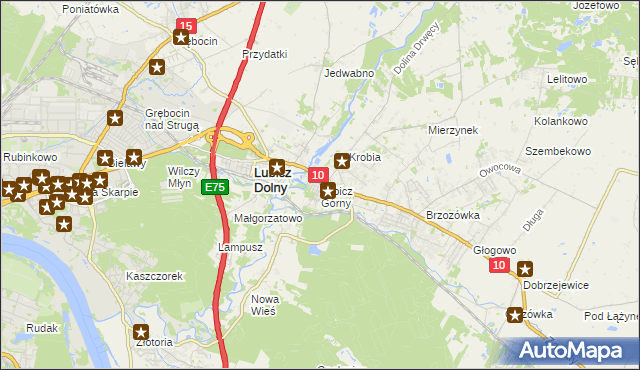 mapa Lubicz Górny, Lubicz Górny na mapie Targeo