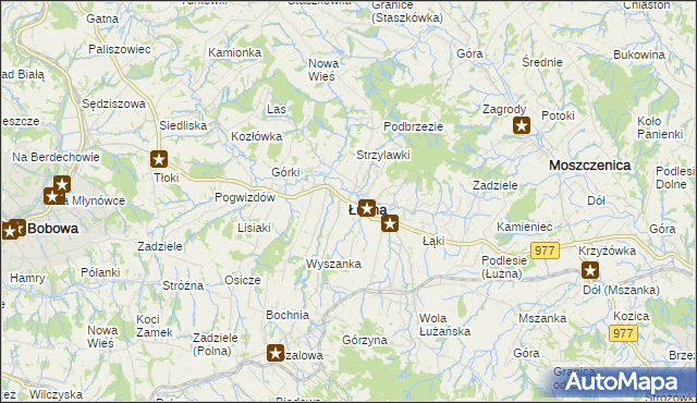 mapa Łużna, Łużna na mapie Targeo