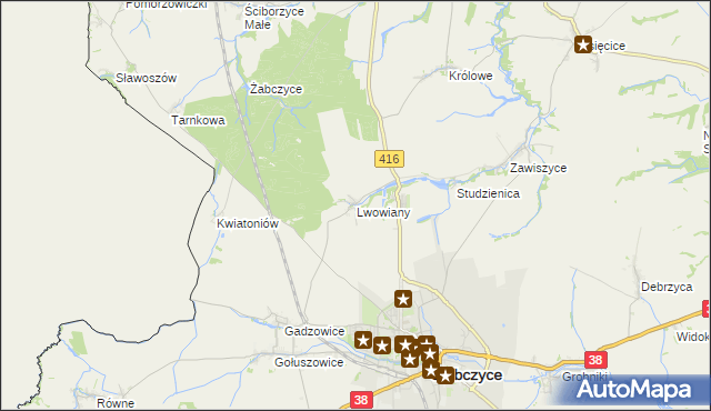 mapa Lwowiany, Lwowiany na mapie Targeo