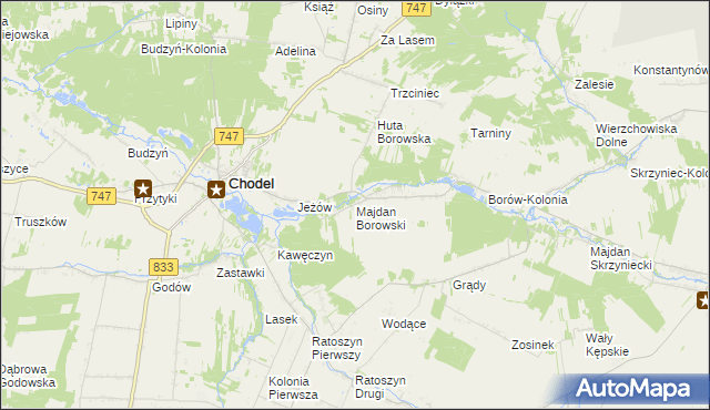 mapa Majdan Borowski, Majdan Borowski na mapie Targeo