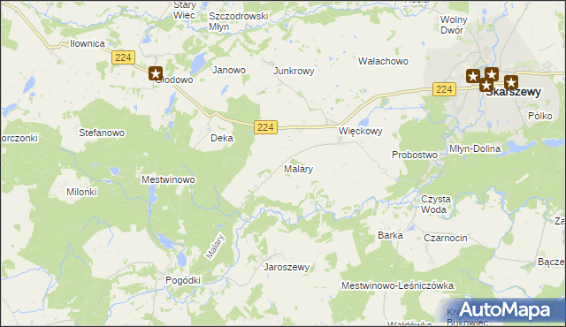 mapa Malary, Malary na mapie Targeo
