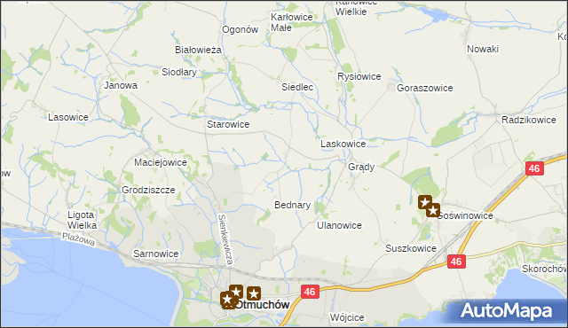 mapa Malerzowice Małe, Malerzowice Małe na mapie Targeo