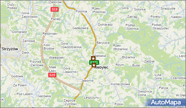mapa Małówka, Małówka na mapie Targeo