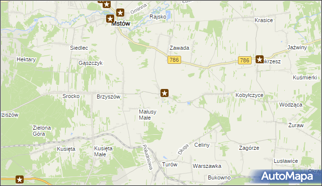 mapa Małusy Wielkie, Małusy Wielkie na mapie Targeo