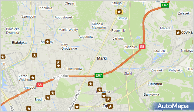 mapa Marki powiat wołomiński, Marki powiat wołomiński na mapie Targeo