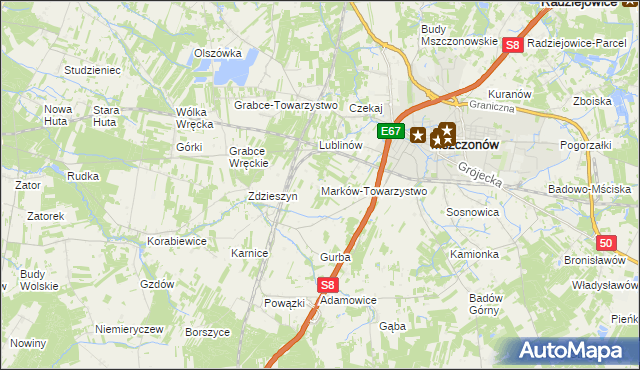 mapa Marków-Towarzystwo, Marków-Towarzystwo na mapie Targeo