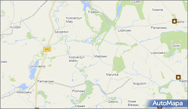 mapa Masłowo gmina Wyrzysk, Masłowo gmina Wyrzysk na mapie Targeo