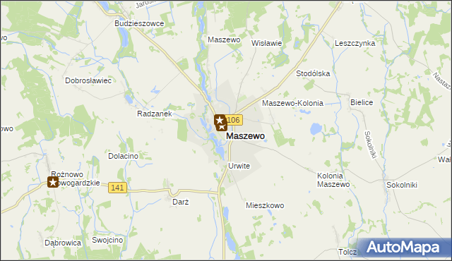mapa Maszewo powiat goleniowski, Maszewo powiat goleniowski na mapie Targeo