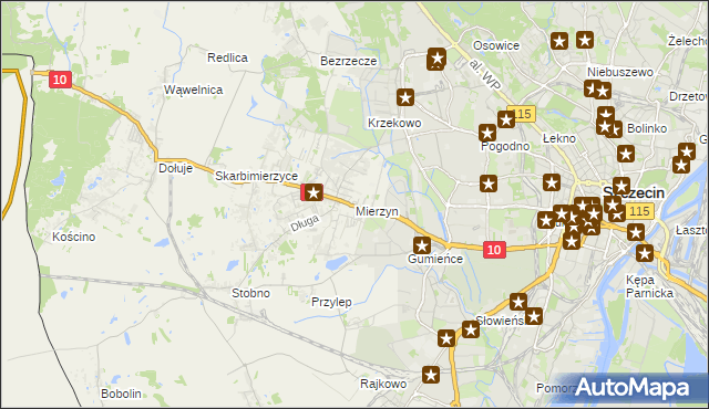 mapa Mierzyn gmina Dobra (Szczecińska), Mierzyn gmina Dobra (Szczecińska) na mapie Targeo