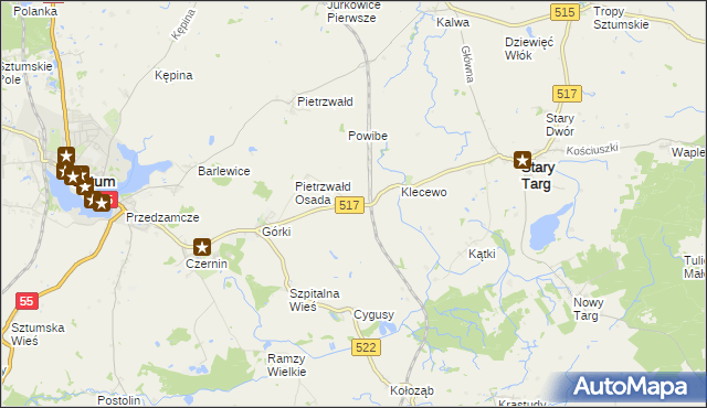 mapa Mleczewo, Mleczewo na mapie Targeo