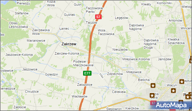 mapa Mleczków, Mleczków na mapie Targeo