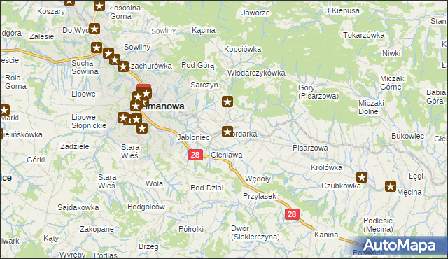 mapa Mordarka, Mordarka na mapie Targeo