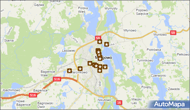 mapa Mrągowo, Mrągowo na mapie Targeo