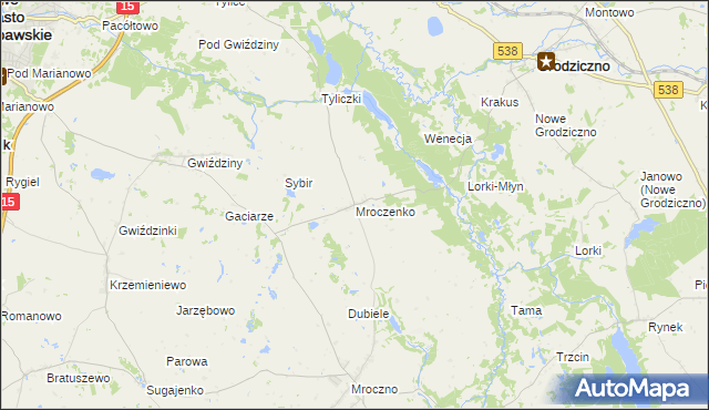 mapa Mroczenko, Mroczenko na mapie Targeo