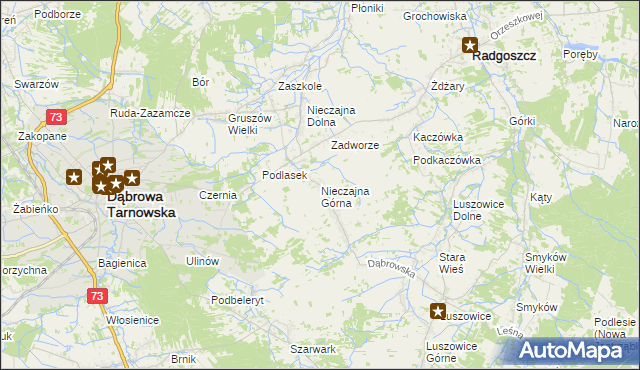 mapa Nieczajna Górna, Nieczajna Górna na mapie Targeo