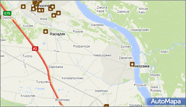 mapa Niestuszewo, Niestuszewo na mapie Targeo