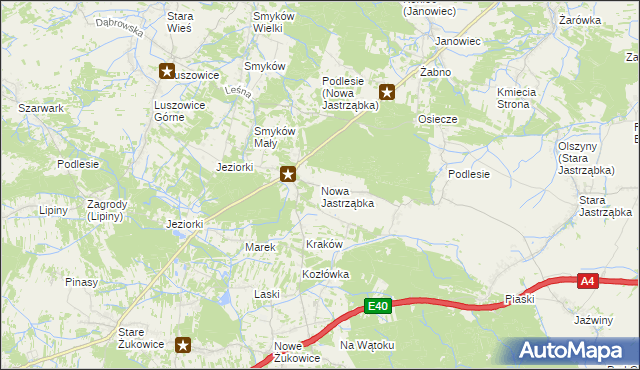mapa Nowa Jastrząbka, Nowa Jastrząbka na mapie Targeo