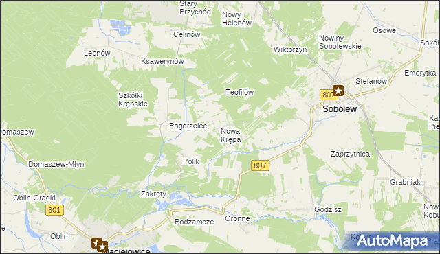 mapa Nowa Krępa, Nowa Krępa na mapie Targeo