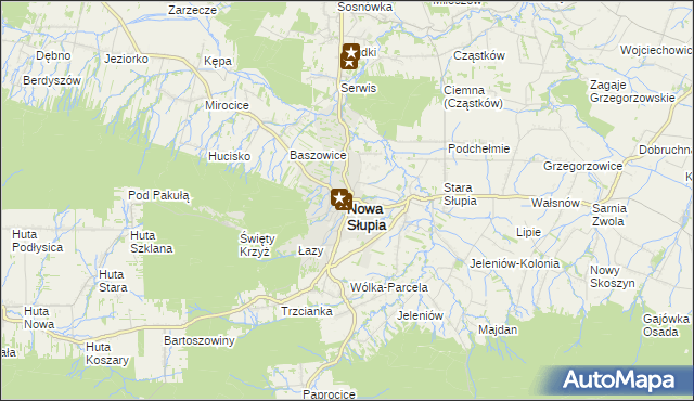 mapa Nowa Słupia, Nowa Słupia na mapie Targeo