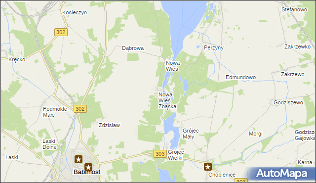 mapa Nowa Wieś Zbąska, Nowa Wieś Zbąska na mapie Targeo