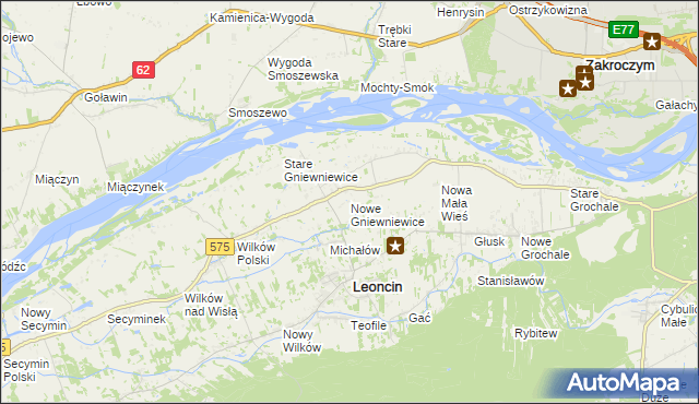mapa Nowe Gniewniewice, Nowe Gniewniewice na mapie Targeo