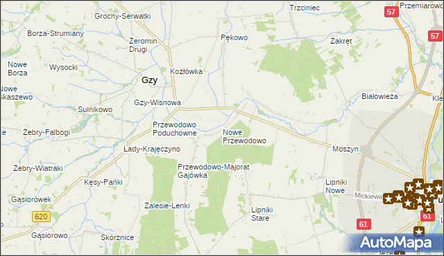 mapa Nowe Przewodowo, Nowe Przewodowo na mapie Targeo