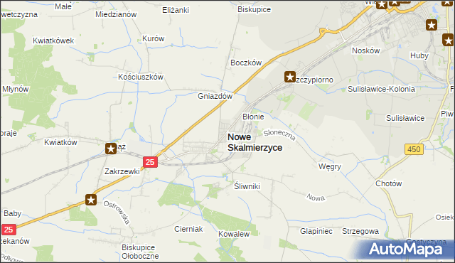 mapa Nowe Skalmierzyce, Nowe Skalmierzyce na mapie Targeo