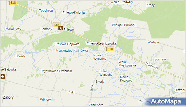 mapa Nowe Wypychy, Nowe Wypychy na mapie Targeo
