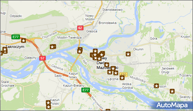 mapa Nowy Dwór Mazowiecki, Nowy Dwór Mazowiecki na mapie Targeo